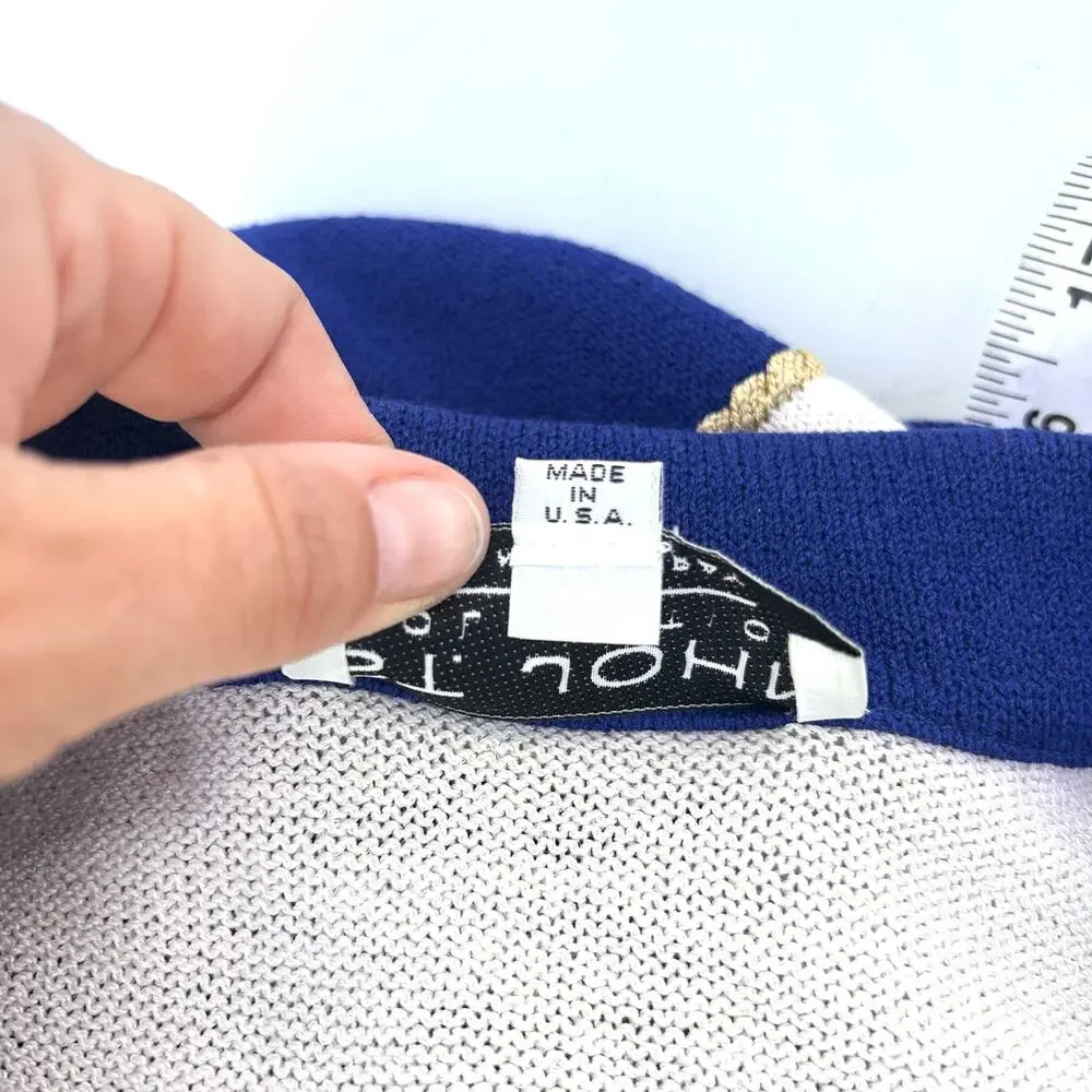 St. John Vintage Santana Knit Military Nautical Cropped Jacket Blazer 2 Blue - Picture 5 of 9